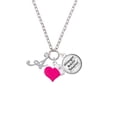 thumbnail image 2 of Delight Jewelry Silvertone Small Gelato Script Initial - A - Hot Pink Heart Nurse Strong Zoe Necklace, 2 of 4
