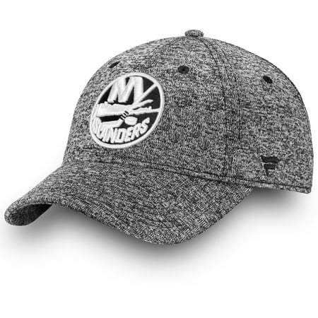New York Islanders Fanatics Branded Black & White Fundamental Adjustable Hat - Heathered Black -