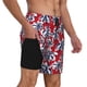 thumbnail image 2 of Fotbe Palm Tree Pattern on Red Traje de Baño para Hombre – Shorts de Natación de Secado Rápido con Forro y Bolsillos-3X-Large, 2 of 6