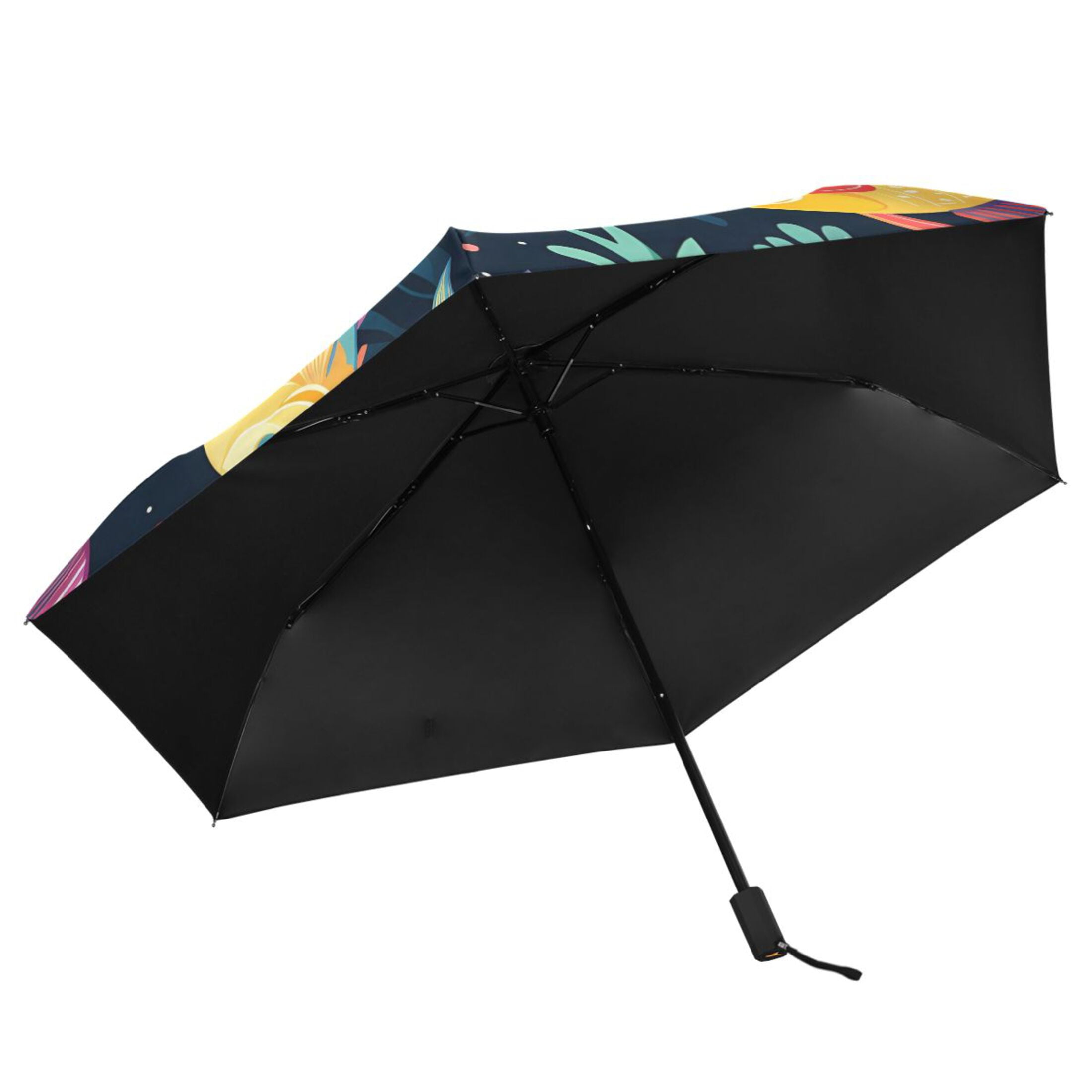 Fishes Compact Folding Umbrella for Rain Windproof Travel Umbrella UPF 50+ Lightweight Packable Arc Size