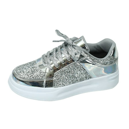 

eczipvz Women s Sneakers Slip Resistant Girl Ladies Fall&Winter Medium Tennis Daily Sneakers for Women (Silver 8.5)