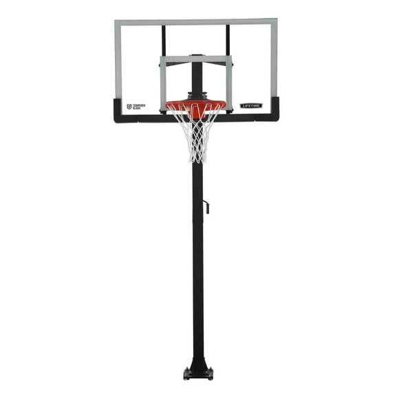 Lifetime Adjustable Bolt Down Basketball Hoop (60-Inch Tempered Glass)