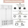 thumbnail image 3 of Entryway Hall Tree, Entryway Bench with Metal Hooks, Shelves & Shoe Cubbies, Hallway Coat Rack for Hallway, Living Room, 3 of 9