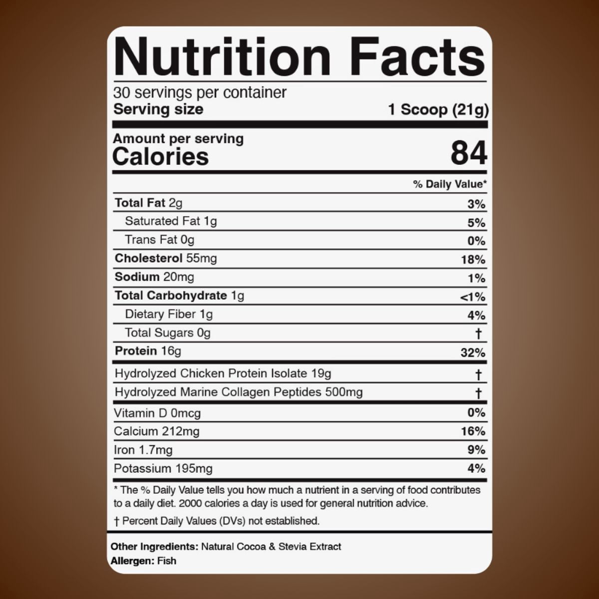 Dr. Colbert, MD Hydrolyzed Collagen Powder | Chocolate Flavor | by Divine Health | Type I, II, III Chicken & Marine Collagen | Keto Zone | Support Hair, Skin, Nails & Joints | 630g | 30 Servings