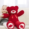thumbnail image 3 of Peluche con forma de oso de peluche HollyHome, 90 cm, con corazón rojo, 3 of 7
