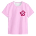 thumbnail image 5 of Gubotare Cute Summer Tops for Teen Girls Girls Short Sleeve Shirts Crewneck Ruched Side Slim Fit Tops Casual Tee Shirt Size 12-13 (Pink,12-13 Years), 5 of 5