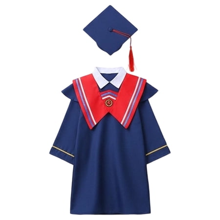 Karoyedx Child Graduation Gown Kids Graduation Classic Graduation Cap & Gown Set for Preschool Kindergarten & School Ceremonies Red Size 13-14 Years