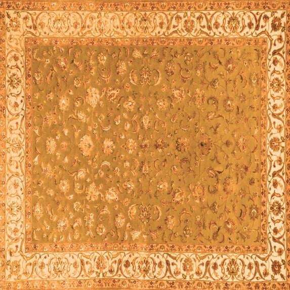 Ahgly Company Indoor Square Persian Orange Traditional Area Rugs, 7' Square