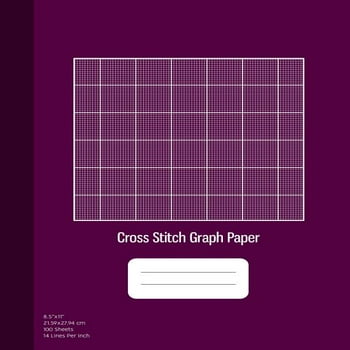 Beading Graph Paper: Cross Stitch Graph Paper : 14 Lines Per Inch, Graph Paper for Embroidery and Needlework, 8.5''x11'', 100 Sheets, Purple Cover (Series #4) (Paperback)