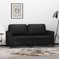 thumbnail image 1 of vidaXL 2-Seater Sofa Black 140 cm Faux Leather, 1 of 5