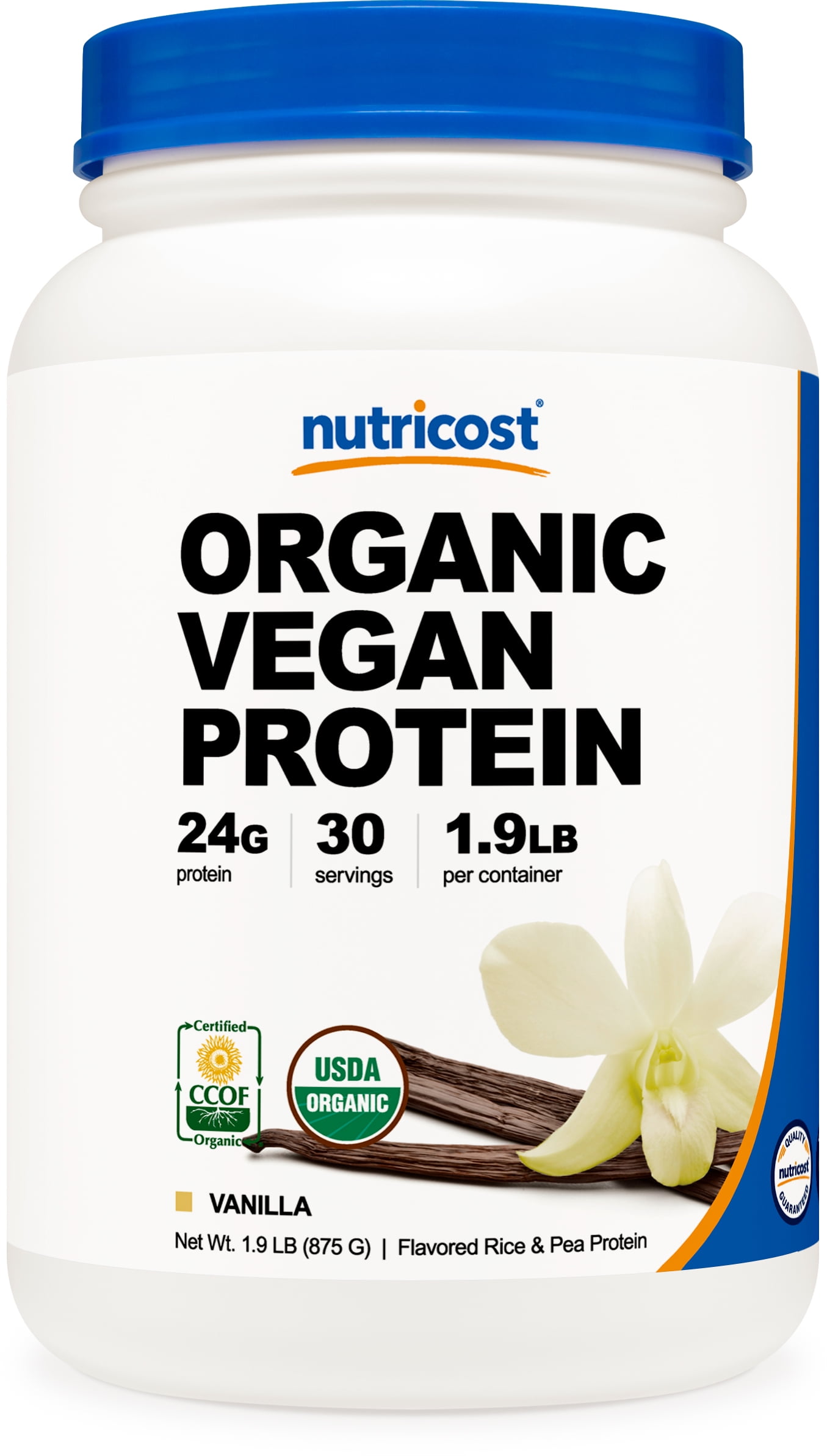 Nutricost Organic Vegan Protein Powder (Vanilla, 2LBS) - Plant Based, Non-GMO