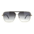 thumbnail image 2 of Mens Sophisticated Rectangular Flat Top Euro Style Metal Rim Sunglasses Gold Black - Smoke, 2 of 4