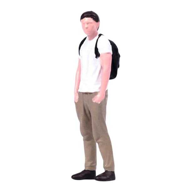 Figura masculina en miniatura a escala 1:64, accesorios de escena pintados, minifiguras de personas diminutas para decoración de micropaisajes, diseño Chico mochilero