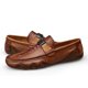 thumbnail image 1 of Mocasines con estampado de cocodrilo, mocasines de cuero para hombre, zapatos casuales hechos a mano para conducir, caminar, zapatos casuales de lujo (27 cm), 1 of 4