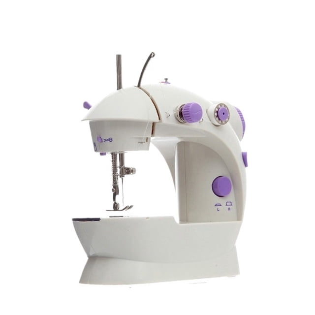 Sewing Machine Mini Portable Household Night Light Foot Pedal Straight Line Hand Table Two Thread Kit Electric DIY Clothes ,Smooth Thread Sewing