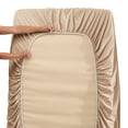 thumbnail image 3 of Clara Clark 1800 Microfiber Collection 18" - 21" Extra Deep Pocket Fitted Sheet, King Size, Taupe Sand, 3 of 8