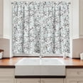 thumbnail image 2 of Ambesonne Floral Kitchen Curtains, Damask Antique Curls, 55"x45", Grey Pale Blue White, 2 of 3