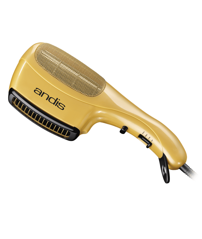 Andis Ceramic Ionic Hair Dryer with Bristle Brush, Fine-Tooth & Wide-Tooth  Pick, 1875 Watts, Yellow 