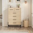 thumbnail image 1 of Commode 4+2 pour Chambre, Commode Haute de 46,6 Pouces, Tiroir Haut avec Rangement Autoportant, Coffre de Rangement en Bois pour Salon, Chambre, Entrée, 1 of 9