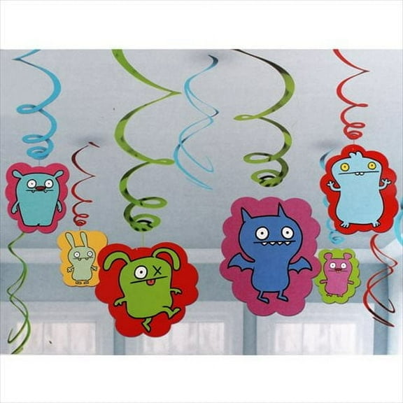Various Uglydoll Hanging Swirl Decorations, 12-Piece
