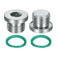 thumbnail image 1 of Paquete de 2 tapones de ajuste de tubería M20x1.5, tapón de rosca de acero al carbono con junta tórica verde, 1 of 6