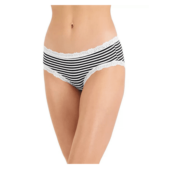 Jenni Lace Trim Hipster Underwear, Feeder Stripe, XL