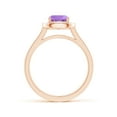 thumbnail image 2 of ANGARA Natural 0.8 Ct. Amethyst with Diamond Halo Ring in 14K Rose Gold for Women (Ring Size: 3.5), 2 of 9
