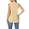 thumbnail image 3 of Summer Tank Top for Women Eyelet Embroidery Sleeveless V Neck Loose Fit Shirt Casual Work Clothes XL Yellow, 3 of 6