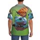 thumbnail image 3 of Fotbe Butterfly Landing On Head Dumpy Frog Camisa Estampada de Manga Corta para Hombre, Casual de Verano, Estilo Playero, Sin Arrugas-4X-Large, 3 of 5