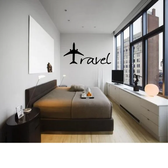 Travel Plane Decor Wall Art Decal Quote Words Lettering Diy Sticker