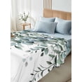 thumbnail image 5 of Green Eucalyptus Leaves Flat Sheets Only Queen Size, Soft Breathable Bed Top Sheets for Mattress, Summer Botanical Watercolor Luxury Bedding Flat Sheets for Home Hotel Bedroom Bed Protection, 5 of 9