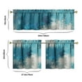 thumbnail image 6 of Blue-green Matte Color Blocks 3-Piece Kitchen Curtains Set Kitchen Curtains Sets with Valance for Windows Rod Pocket Machine Washable Kitchen Decor(54"x18"+2x27.5"x24"), 6 of 6