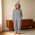 thumbnail image 5 of BRGZLK Halloween Pumpkin Onesie for Boys Girls 2026 Trendy Cute Long Sleeve Flannel Soft Cozy Plush Hooded Jumpsuit Winter Warm Fuzzy One Piece Jumpsuits Gray 14-15 Years, 5 of 7