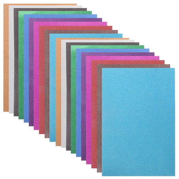 20pcs Glitter Cardstock Paper for Arts A4 Coloured Paper Multifunctional Glitter Card