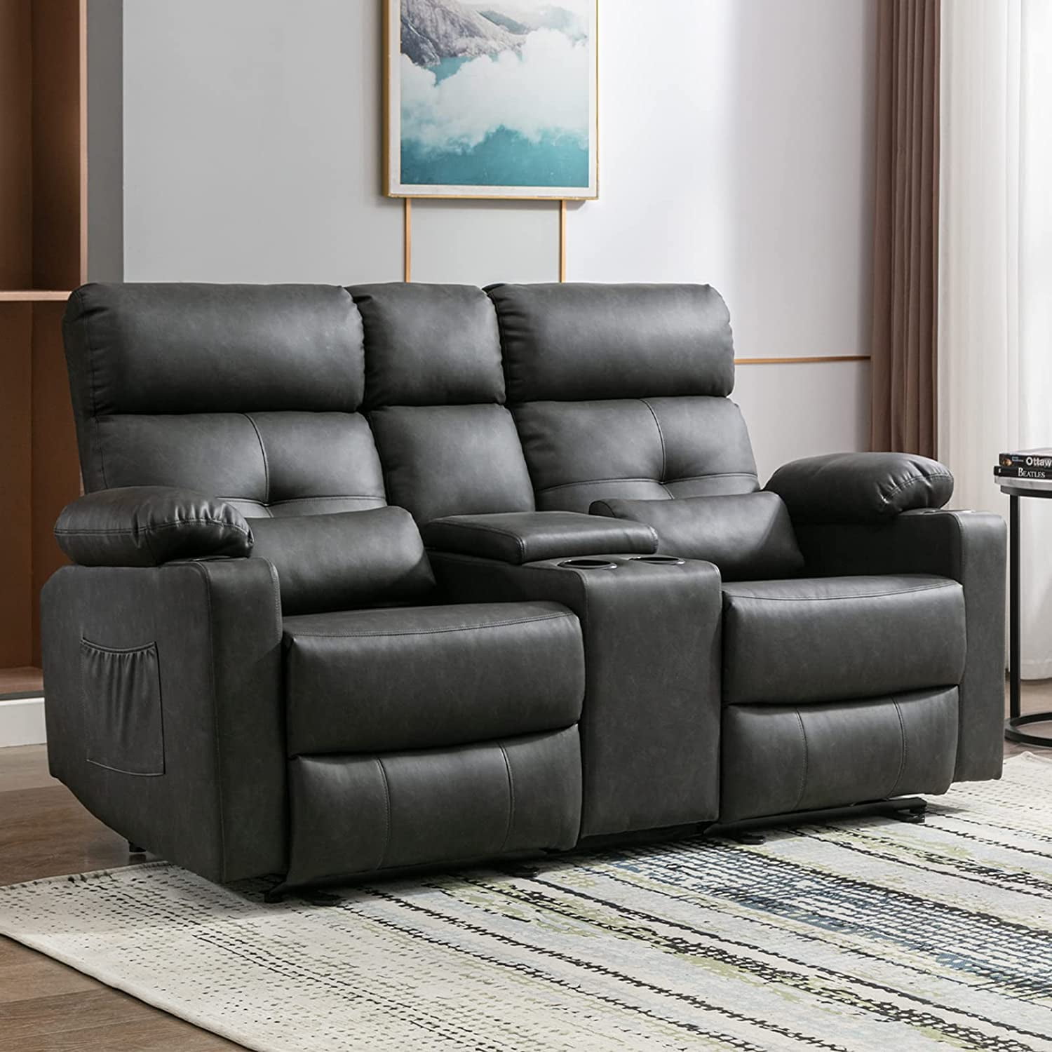 Loveseat Recliner, Power Double Recliners Loveseat, Electric Reclining