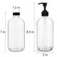 thumbnail image 2 of Botellas con bomba de vidrio Yarlung, paquete de 4, 500 ml, con tapas y etiquetas, 2 of 6