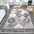 thumbnail image 2 of Wondo Moroccan Vintage Trellis Area Rug - Machine Washable Non-Slip Low-Profile 4x6 Floor Carpet for Living Room, Bedroom, Dining Room, Office & Nursery, Gray, 2 of 9