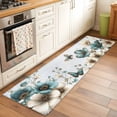 thumbnail image 2 of Teal Tulip Butterfly 2'x6' Runner Rugs for Hallway Kitchen Bedside Non Slip Washable, Beige Turquoise Floral Blue Coastal Entryway Rug Runners with Rubber Backing, Long Carpet Runner for Laundry Room, 2 of 8