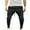 Black, variant on Men's Black Mid-Section Elasticated Pants with Zippered Side Pockets and Adjustable Cuffs for Casual Wear