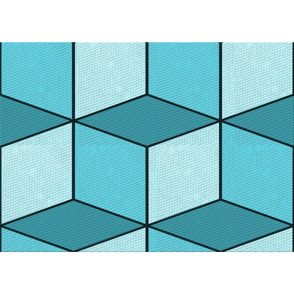 Ahgly Company Machine Washable Indoor Rectangle Transitional Light Sea Green Area Rugs, 5' x 7'