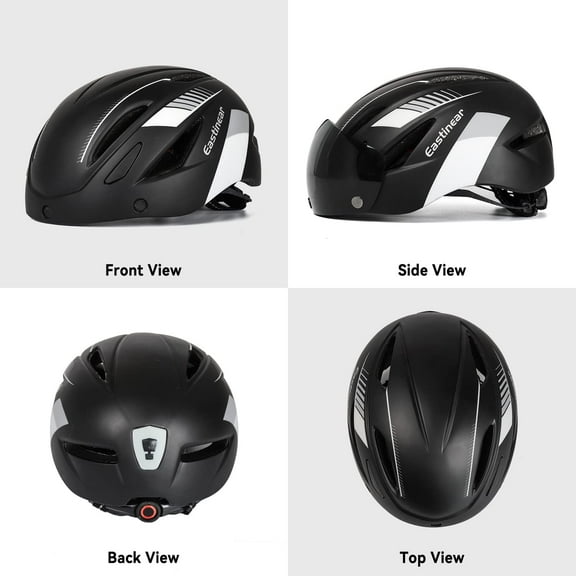 Magnetic Bike Helmet with Goggle and USB Rechargeable Taillight for Adults