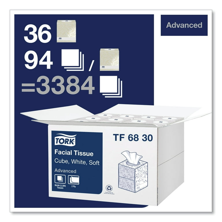 Advanced Facial Tissue, 2-Ply, White, Cube Box, 94 Sheets/Box, 36 Boxes/Carton Advanced Facial Tissue, 2-Ply, White, Cube Box, 94 Sheets/Box, 36 Boxes/Carton