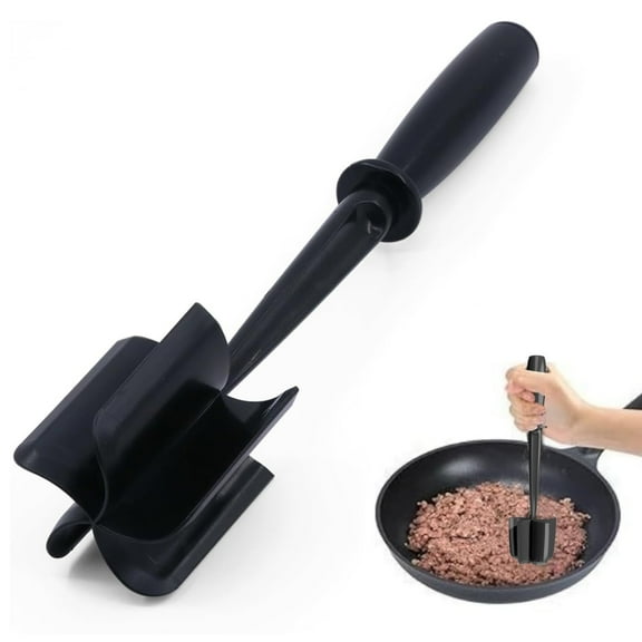 Large Meat Chopper for Ground Beef - Heat Resistant Meat Masher with Soft Grip - Heavy Duty & Durable Ground Beef Smasher - Non-Stick Hamburger Chopper - Cook Ground Meat with Ease