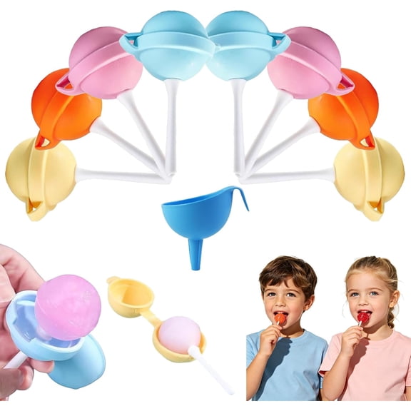 Silicone Lollipop Ice Cream Maker, Reusable DIY Lollipop Ice Cream Molds, Ice Pop Maker for Homemade Treats, Lollipops Molds for Juice Yogurt (8 Pack)