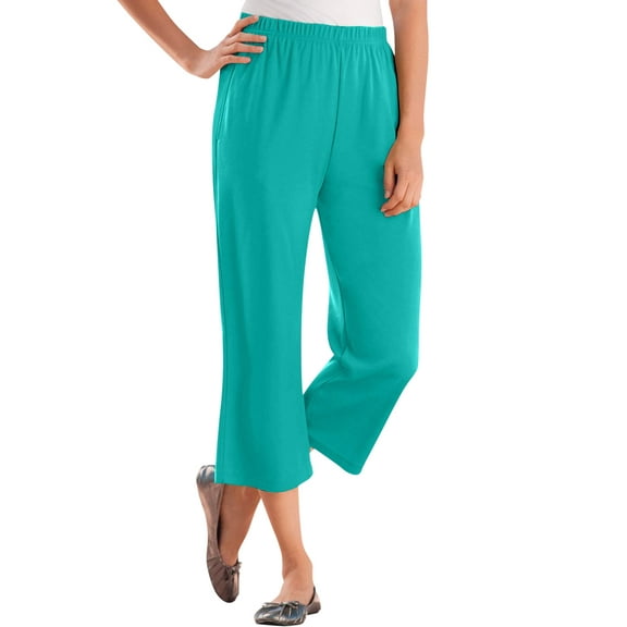 Woman Within Women's Plus Size Petite 7-Day Knit Capri Pants