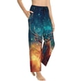 thumbnail image 6 of Salouo Celestial Stag Cosmic Glow Print Women's Pajama Pants Casual Loose Sweatpants PJs Flowy Pants Drawstring Palazzo for Women Wide Leg Pants Lounge Pajama -Large, 6 of 8