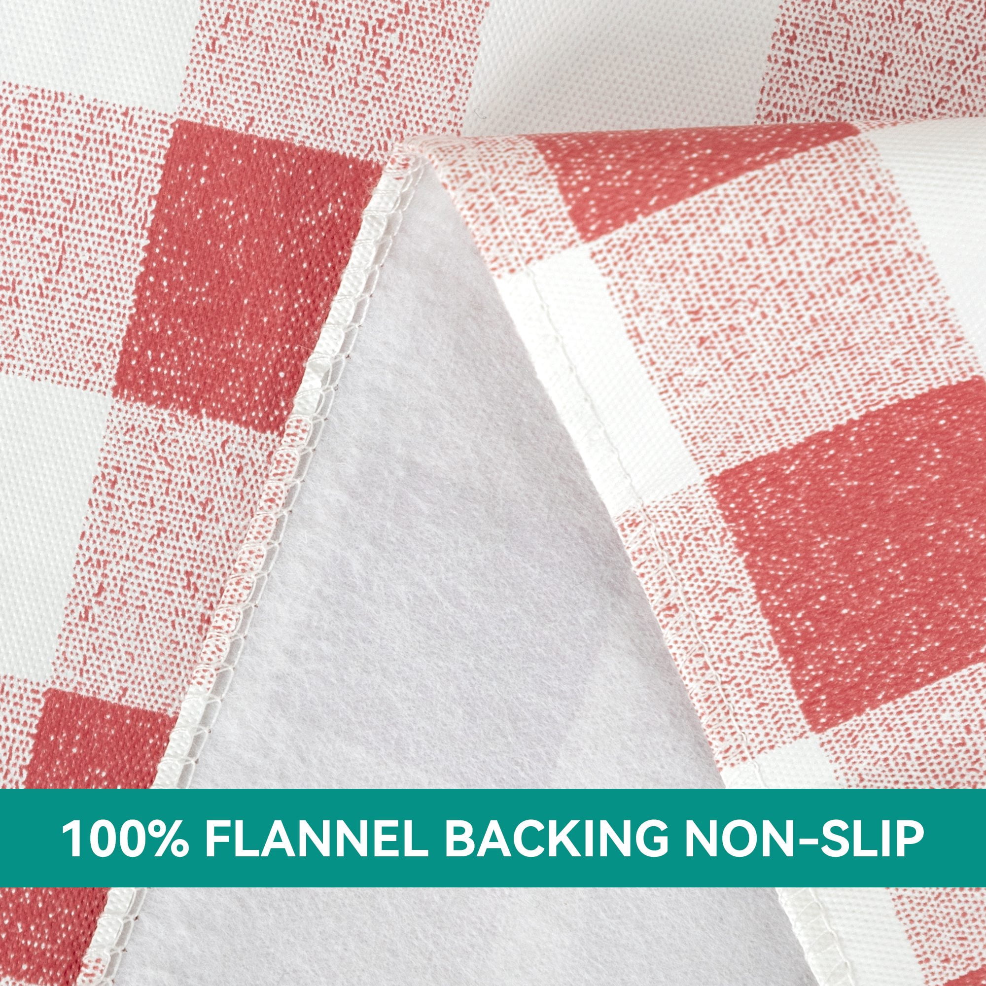 RAY STAR Vinyl Checkered Tablecloth 52x70 Flannel Backing 100% Waterproof & Heavy Plastic Table Cover for Dining, Party, Farmhouse Dec.
