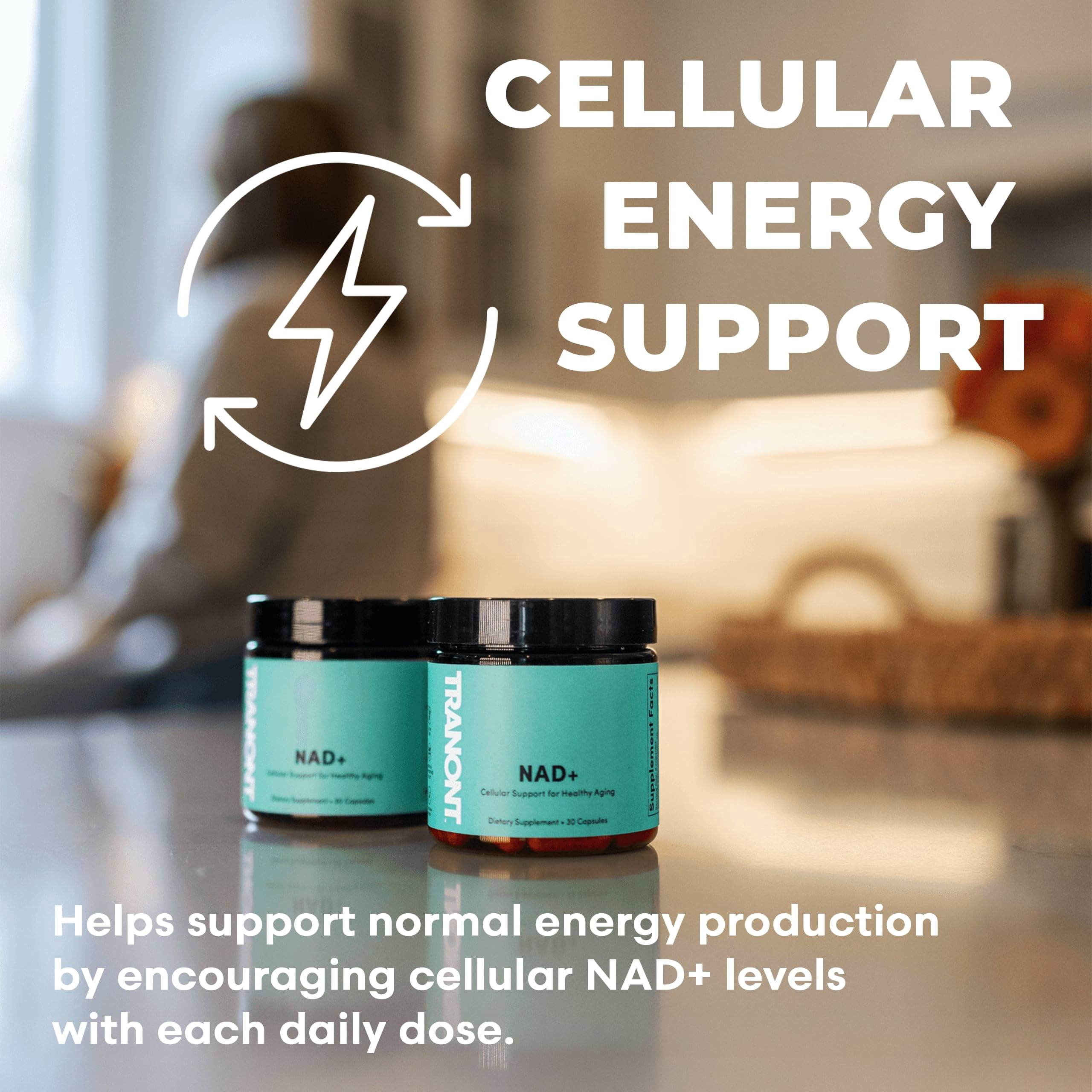 Tranont NAD+ Supplement, 30 Vegan Capsules, Supports Cellular Energy & Healthy Aging