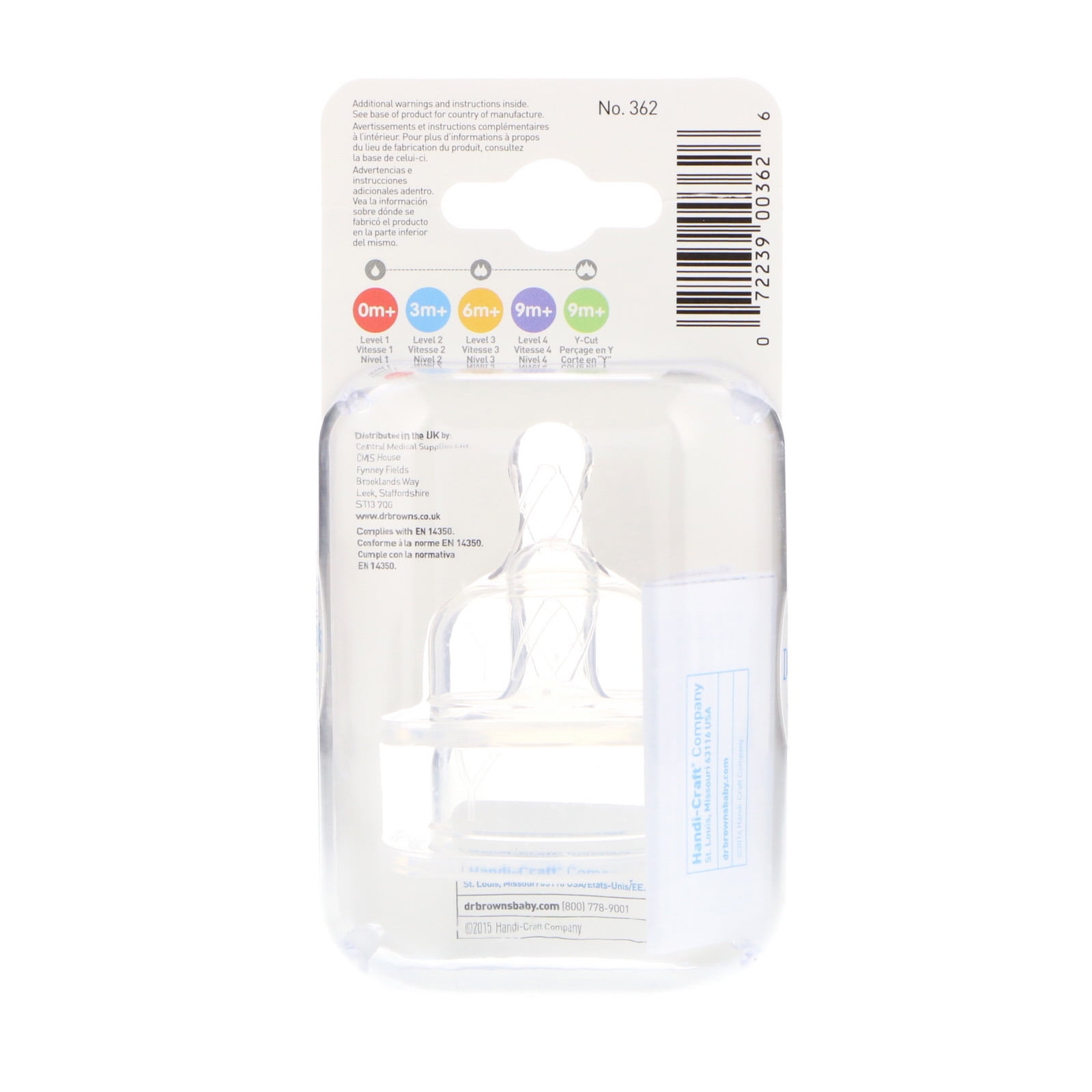 Dr. Brown s 2 Pack Natural Flow Y Cut Wide Neck Nipple white