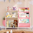 thumbnail image 4 of Kids Bookshelf and Toy Organizer, 3 Tier Girls Pink Bookshelf for Kids, Nursery Book Shelves, Toddler Book Shelf, Kids Book Shelf for Kid Room, White/Pink, 4 of 17